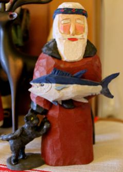 Zorba Claus and his cat, from Greece