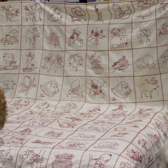 My favorite, a redwork coverlet