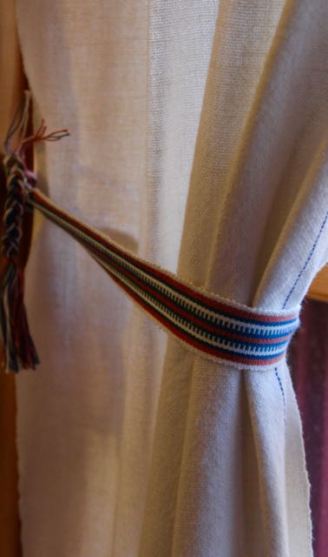 Handwoven curtains and tiebacks